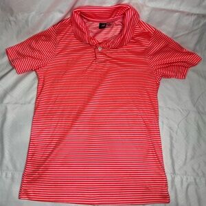 New Balance Orange and White Striped Kids Polo